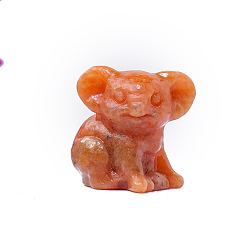 Солнечный Камень Украшения дисплея скульптуры из натурального солнечного камня, для домашнего офисного стола, коала, 32x30 мм