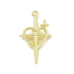 Cross Подвески из сплава , сердце, золотые, крестик, 28x16x5 мм, отверстие : 1.2 мм