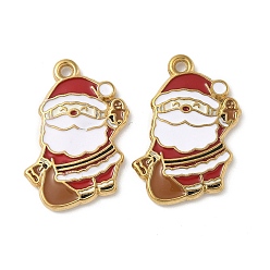 Santa Claus 304 нержавеющей стальной эмали подвески, прелести рождественской тематики, ионное покрытие (ip), реальный 18 k позолоченный, Дед Мороз, 22x17x2 мм, отверстие : 1.5 мм