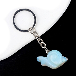 Opalite Opalite with Metal Keychain, Snail, 7cm