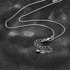 Платинированный Долговечные латунные ожерелья с ожерельем из латуни, с застежкой омар коготь, без никеля , Реальная платина, 18.11 дюйм (46 см), 1.2 мм