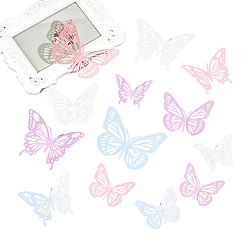 (52) Непрозрачная лаванда 8 наборы 8 стили бумажные полые бабочки настенные наклейки украшения, для украшения дома гостиной, разноцветные, 52~79x77~116x0.2 мм, 1 набор / стиль