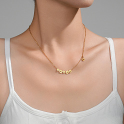 Золотой Ромашка цветок 304 ожерелья из нержавеющей стали, золотые, 17.13 дюйм (43.5 см)