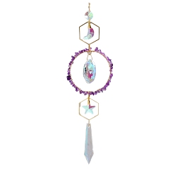 Аметист Декор стеклянных ловцов солнца, кулон «Ловец солнца» с аметистом, создатель радуги, украшение сада и дома своими руками, 500 мм