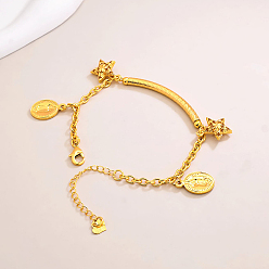 Морская звезда Летние пляжные регулируемые браслеты с подвесками в виде морских животных из латуни для женщин, морская звезда, 7-1/8 дюйм (18 см)