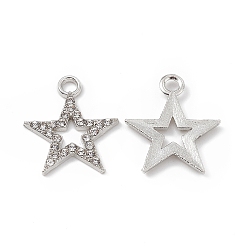 Платина Сплава кристалла горный хрусталь подвески, звезды прелести, платина, 20.5x17.5x2 мм, отверстие : 2.3 мм