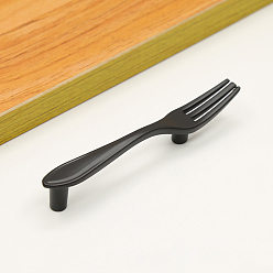 Electrophoresis Black Дверные ручки шкафа из цинкового сплава, кухонный ящик тянет ручки шкафа, форма вилки, электрофорез черный, 120x16x18 мм
