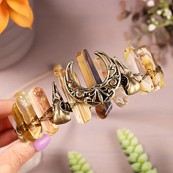 (946FM) Цитрин матовый с зеленой подкладкой Ободки для волос из натурального ботсванского агата, корона для волос, для женщин девушек, 270x180x30 мм