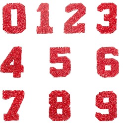 Светло-сиамский Блеск исправление горный хрусталь, термоклей на спине, аксессуары для костюма, числа 0 по 9, Light Siam, 61x43x2.5 мм