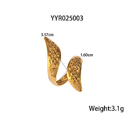 Настоящее золото 18K 304 Кольца-манжеты в форме змеи из нержавеющей стали для женщин, реальный 18 k позолоченный, 35.7 мм, внутренний диаметр: 16 мм