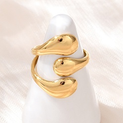 Золотой Капля 304 открытые манжеты из нержавеющей стали, золотые, размер США 8 (18.1 мм)