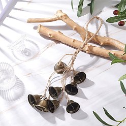 Античная Бронза Железный колокольчик, с джутовым шнуром, античная бронза, 390 мм