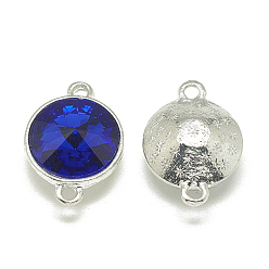 Сапфир Сплав стекла rivoli горный хрусталь звенья соединители, граненые, конус, платина, сапфир, 19x13.5x8 мм, отверстие : 1.5 мм