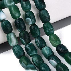 Teal Natural Agate Beads Strands, Jujube, Dyed & Heated, Teal, 13.5~14.5x10mm, Hole: 0.9~1.2mm, about 28pcs/strand, 15.16~15.55 inch(38.5~39.5cm)