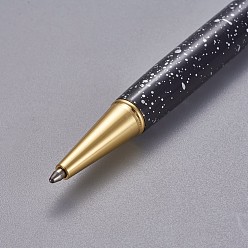 Black Creative Empty Tube Ballpoint Pens, with Black Ink Pen Refill Inside, for DIY Glitter Epoxy Resin Crystal Ballpoint Pen Herbarium Pen Making, Golden, Black, 140x10mm