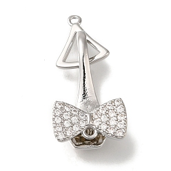 Platino Micropave de latón, circonita cúbica transparente, cierres plegables, sin cadmio y níque y plomo, lazo, Platino, 29 mm