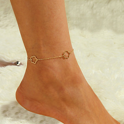 Золотой Браслеты на ногу из сплава с полыми цветками, золотые, 8-1/4 дюйм (210 мм)