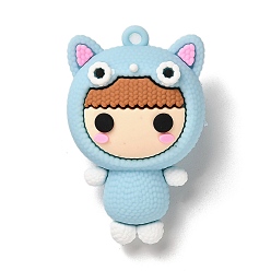 Cat Shape Пластиковые большие подвески из пвх, лягушка, форма кошки, 50.5x32x22.5 мм, отверстие : 3 мм