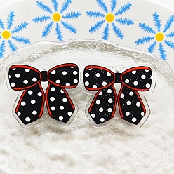 Черный Прозрачные акриловые подвески-бабочки, чёрные, 39x34 мм