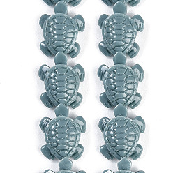 Серый Нити резных бусин из синтетического коралла, окрашенные, черепаха, серые, 18.5x16x7.5 мм, отверстие : 1.2 мм, около 20 шт / нитка, 13.78'' (35 см)