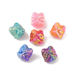 Mixed Color UV Plating Opaque Acrylic Beads, Lion, Mixed Color, 11.5x11x10mm, Hole: 1.6mm