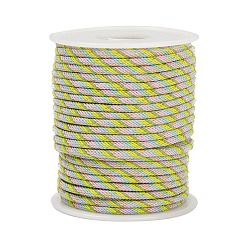 Разноцветный Нейлоновые нити, Миланские шнуры / витые шнуры, красочный, 3 мм, около 21.87 ярдов (20 м) / рулон