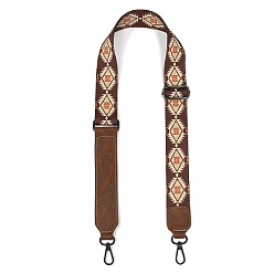 Седло Коричневый Сумка через плечо с регулируемыми ремнями из полиэстера в богемном этническом стиле, замена плечевого ремня, седло коричневый, 132x3.8 см