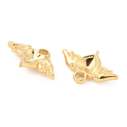 Настоящее золото 18K Ионное покрытие (ip) 304 подвеска из нержавеющей стали со стразами, сердце с крыла, реальный 18 k позолоченный, пригодный для стразов 5x5.5 мм, 10x16.5x3 мм, отверстие : 2.3 мм