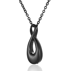 Черный 304 подвесные из нержавеющей стали ожерелья, ожерелья из урны и праха, бесконечность, чёрные, 20.47 дюйм (52 см)