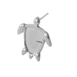 Нержавеющая Сталь Цвет 304 Результаты серьги из нержавеющей стали, украшения для женщин, черепахи, цвет нержавеющей стали, 19x17 мм