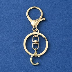 Letter C Брелки с подвесками в виде инициалов из сплава, Сплав с застежкой, золотые, буква С, 8.5 см