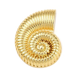 Настоящее золото 18K Латунные подвески, подвески в форме раковины, стойки покрытие, без кадмия и без свинца, долговечный, реальный 18 k позолоченный, 27x21x7.5 мм, отверстие : 4.5x2.5 мм