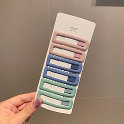 (52) Непрозрачная лаванда Сплав эмали зажимы для волос, прямоугольные, разноцветные, 69 мм, 6 шт / комплект