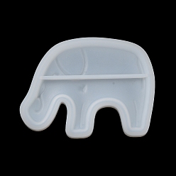 Elefante Moldes de silicona para platos de joyería diy, moldes de resina, para resina uv, fabricación artesanal de resina epoxi, whitesmoke, elefante, 74x96x8 mm