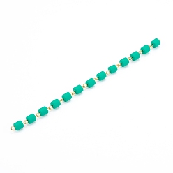 Темный Голубой Цепочка из полимерной глины ручной работы, цепочка ссылок, с латунным штифтом, соединитель быстрой ссылки, для изготовления браслетов, темные голубые, 13x6 мм, около 39.37 дюйм (1 м) / прядь