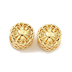 Золотой Стойки покрытие сплава европейские шарики, бусины с большим отверстием, без кадмия, без никеля и без свинца, цветок с сердцем, золотые, 11x8.5 мм, отверстие : 4.8 мм