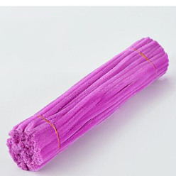 Orchid DIY Plush Sticks, with Iron Core, Pipe Cleaners, Kid Craft Material, Orchid, 295x6mm, 100pcs/set