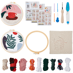 Mixed Shapes Наборы игл для перфорации своими руками, включая нитевдеватели и пяльцы, игольчатая ручка, ножницы, для шитья своими руками, разнообразные, шерстяной: 3мм, 9 цветов