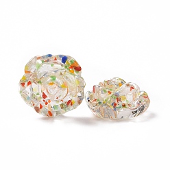 Разноцветный Бусины ручной работы лэмпворк, роза, красочный, 18x18x9.5 мм, отверстие : 1~1.6 мм