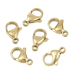 Настоящее золото 18K 304 нержавеющая сталь застежка когтя омара, зеркальная полировка, ионное покрытие (ip), реальный 18 k позолоченный, 13x8.5x4 мм, отверстие : 1.6 мм, около 23 шт / упаковка