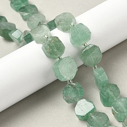 Клубничный Кварц Натуральный зеленый клубника кварц бисер нити, самородки, с бисером, 9.5~13x8.5~12.5x5~6 мм, отверстие : 1.2 мм, около 28~29 шт / нитка, 14.96'' (38 см) ~ 15.55'' (39.5 см)
