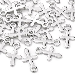 Платинированный Латунные подвески, крест прелести, без кадмия, без никеля и без свинца, Реальная платина, 11x6.5x1 мм, отверстие : 1.2 мм
