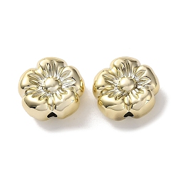 Golden Plated Plating Opaque Acrylic Beads, Flower, Golden Plated, 19x19.5x9.5mm, Hole: 3mm