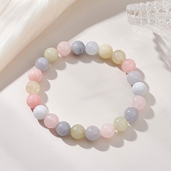 Кварц Браслеты из окрашенных и нагретых бусин натурального кварца для женщин, круглые, внутренний диаметр: 2.11 дюйм (5.35 см)