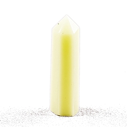 Luminous Stone Точечная башня синтетический светящийся камень украшение для дома, исцеляющие каменные палочки, украшение для медитации и терапии Рейки чакры, шестиугольник, 70~80 мм