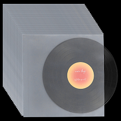 Белый 50шт. квадратные целлофановые пакеты OPP, пакеты для упаковки виниловых пластинок с многоразовой застежкой, белые, 32.6x32.2x0.03 см