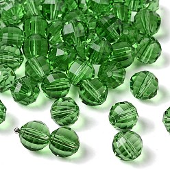 Зеленый лайм К 9 стекло, имитация Австрийские кристаллические шарики, класс AAA, граненые, круглые, зеленый лайм, 10 мм, отверстие : 0.9~1 мм