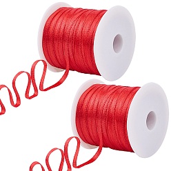 Красный 90м лента из органзы, лента для банта, украшение подарка, красные, 1/8 дюйм (3~4 мм), около 98.43 ярдов (90 м) / рулон