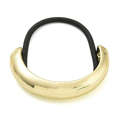 Золотой Резинки для волос, изогнутая трубка сплав держатель для волос "конский хвост", аксессуары для волос для женщин и девочек, золотые, внутренний диаметр: 51 мм, Кулон : 10x52x6 мм