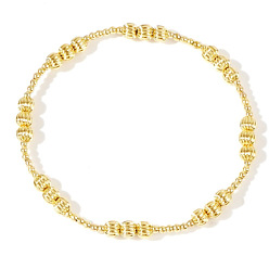 Golden Runde, elastische Armbänder aus Messing im böhmischen Stil, golden, 6.89 Zoll (17.5 cm)